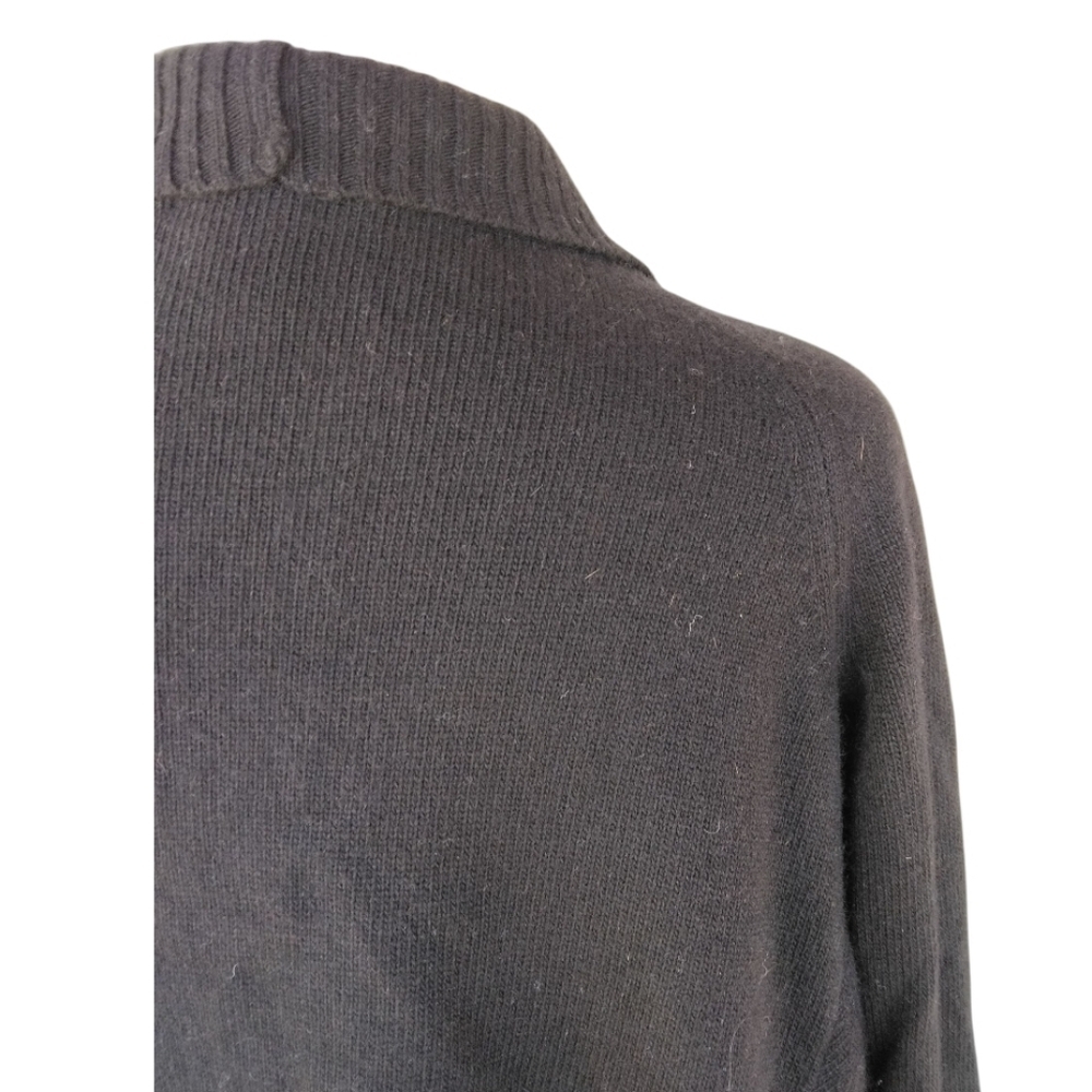 Banana Republic Italian Yarn Black Cream Drape Open Front Cardigan Size Small - Picture 7 of 8